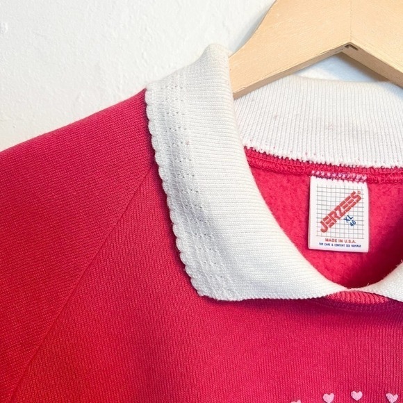 Vintage 90's Country At Heart Cat Grandma Sweatshirt Pink Magenta Jerzees Sz XL - Picture 7 of 7